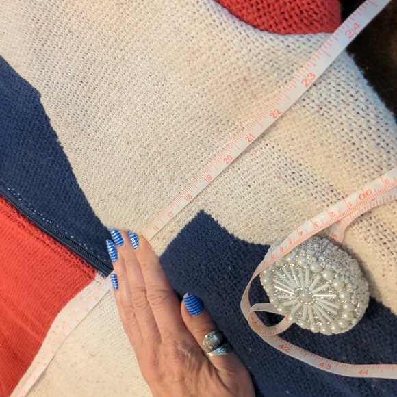 Maxson Tapestri EUC patriotic knit jacket OS red white blue star 100% cotton - Picture 12 of 15